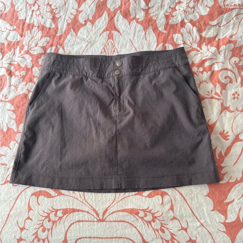 Prana Charcoal Skirt with Button Accents
